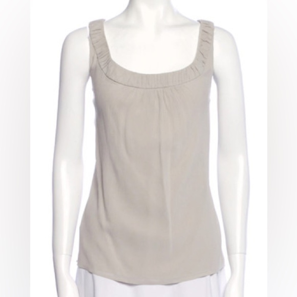 St. John Sleeveless Lined Silk Blouse